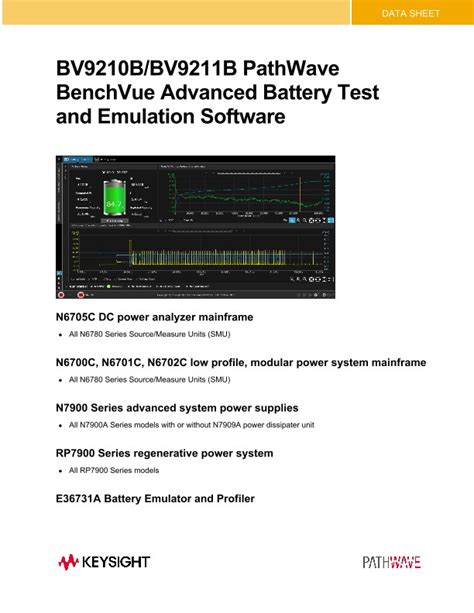 BV9210B/BV9211B PathWave BenchVue Advanced Battery .